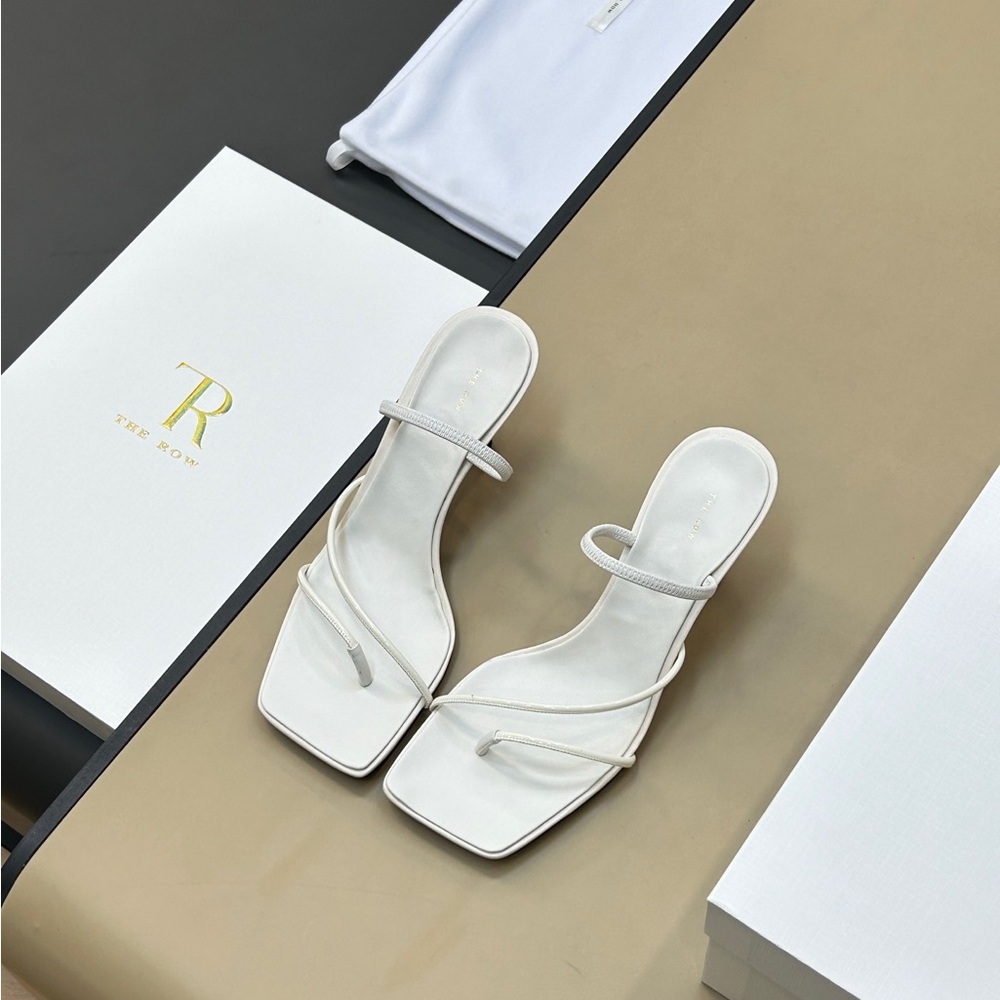 The Row Strappy White Sandals